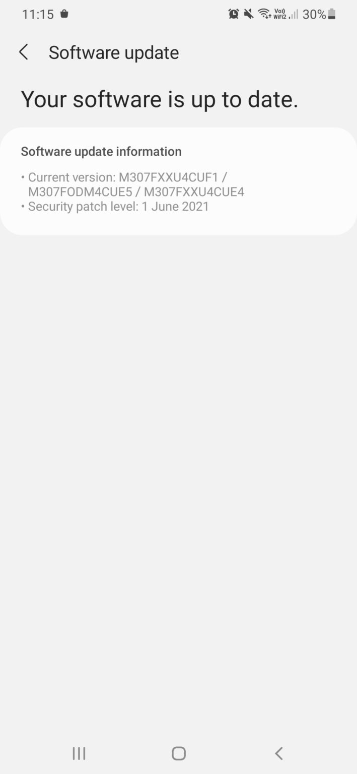 samsung m30s new software update