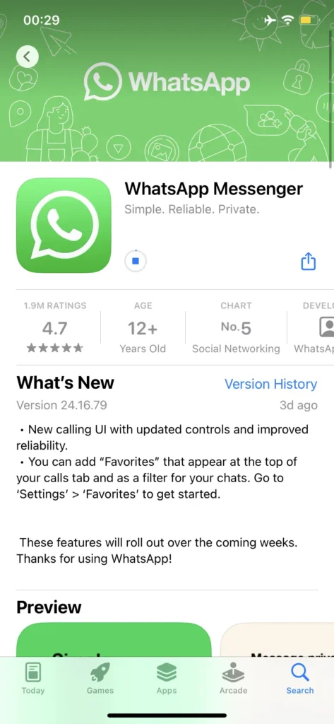 WhatsApp IOS Update