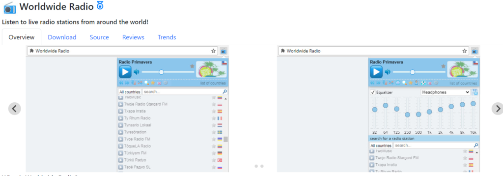 worldwide radio listen best chrome extension